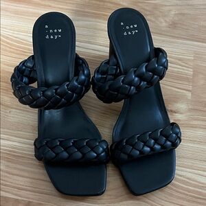 A New Day Black Braided Sandals